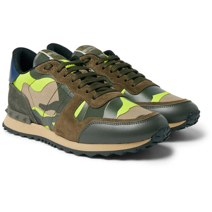 Men's Valentino Camo Rock Runners Green Sneakers