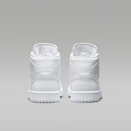 Men's Nike Air Jordan 1  Mid Triple White Shoes
