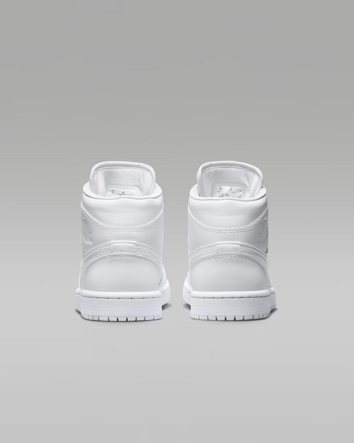 Men's Nike Air Jordan 1  Mid Triple White Shoes