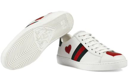 Men's Gucci Ace  Low Heart White  Sneakers
