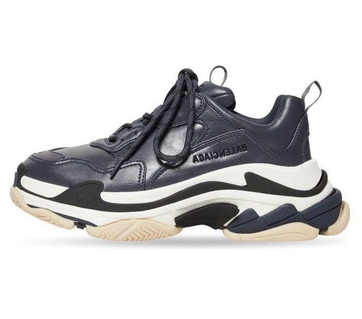 Men's Balenciaga Triple S Trainer Black Leather Sneakers