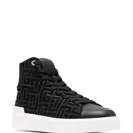Men's Balmain B-court High-Top Black Sneaker
