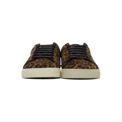 Men's Saint Laurent Court Classic SL06 Brown Suede Leopard Sneakers