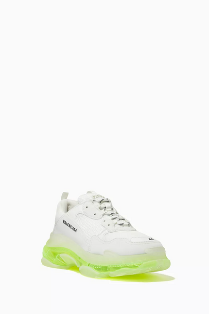 Men's Balenciaga Triple S White Fluo Yellow Sneakers