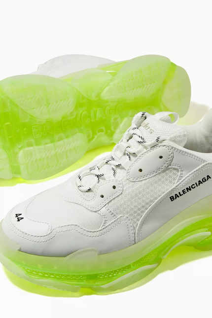 Men's Balenciaga Triple S White Fluo Yellow Sneakers