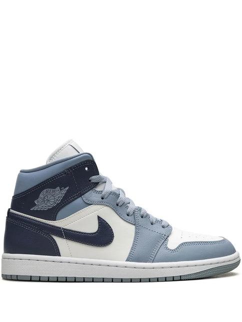 Men's Nike Air Jordan 1 Mid Two-Tone Blue Shoes