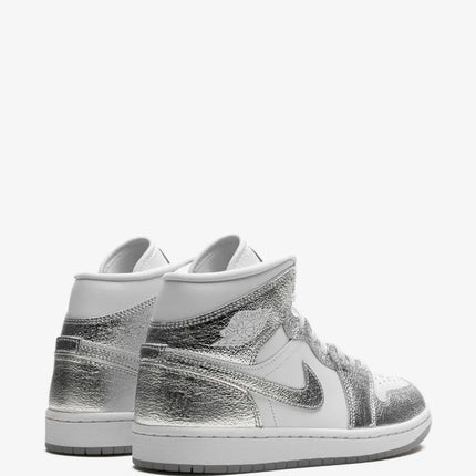 Men's Nike Air Jordan 1  Mid Metallic Silver Shoes