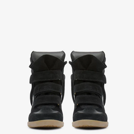 Men's Isabel Marant Bekett Hidden Wedge High Top Black Sneakers