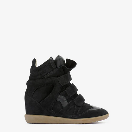 Men's Isabel Marant Bekett Hidden Wedge High Top Black Sneakers