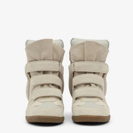 Men's Isabel Marant Bekett Hidden Wedge High Top Beige Sneakers