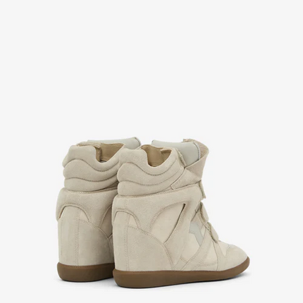 Men's Isabel Marant Bekett Hidden Wedge High Top Beige Sneakers