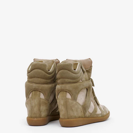 Men's Isabel Marant Bekett Hidden Wedge High Top Taupe Sneakers