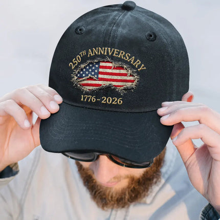 250th Anniversary US Independence Day - Vintage Washed Denim Cap