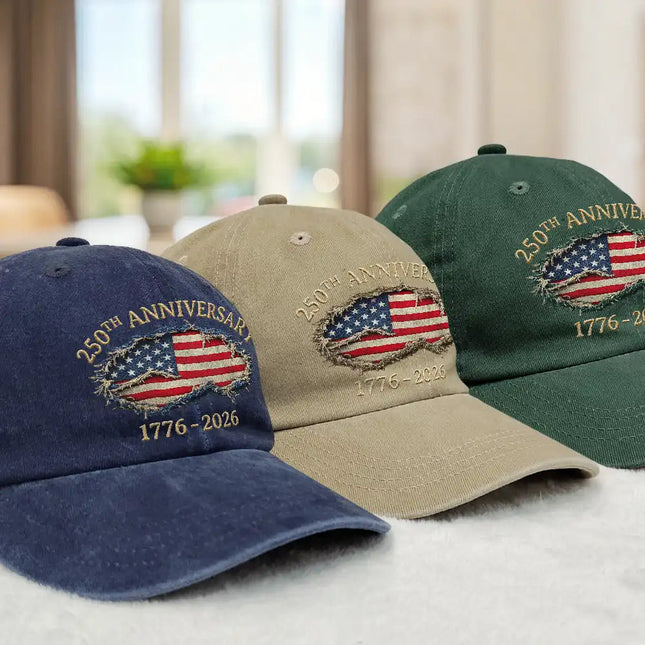 250th Anniversary US Independence Day - Vintage Washed Denim Cap
