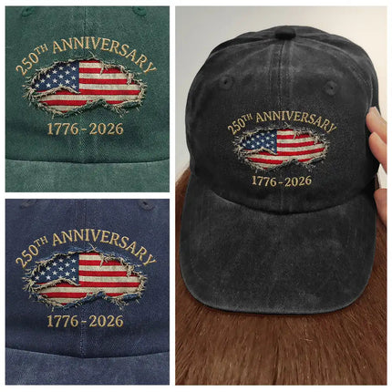 250th Anniversary US Independence Day - Vintage Washed Denim Cap