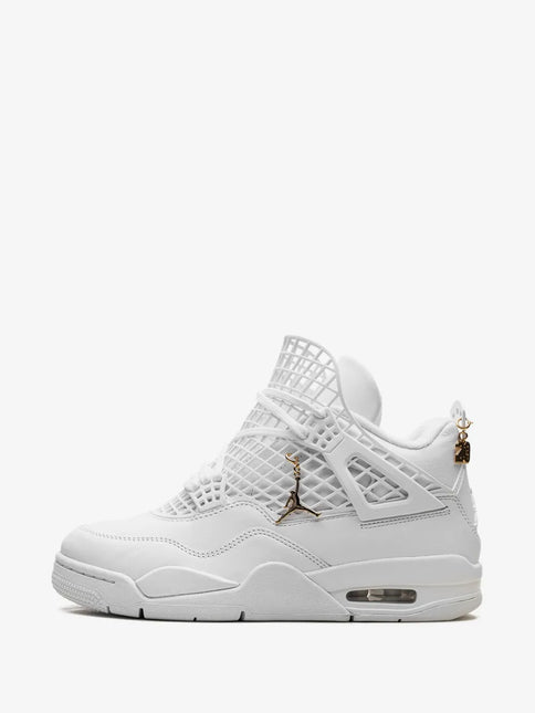 Men's Nike Air Jordan 4  Net White Metallic Gold Phantom Shoes