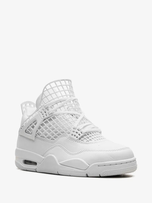Men's Nike Air Jordan 4  Net White Metallic Gold Phantom Shoes