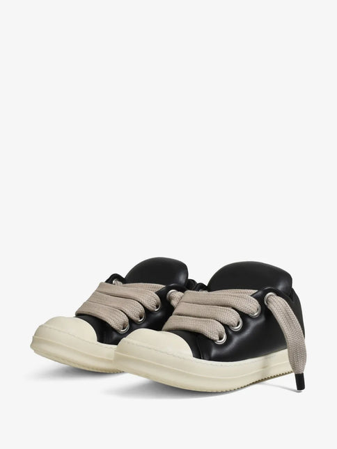 Men's Rick Owens Hollywood Jumbo Laced Low Black Milk Shoes