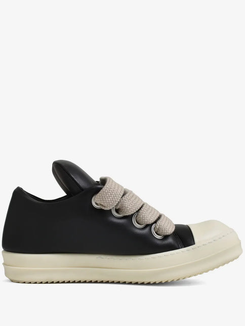 Men's Rick Owens Hollywood Jumbo Laced Low Black Milk Shoes