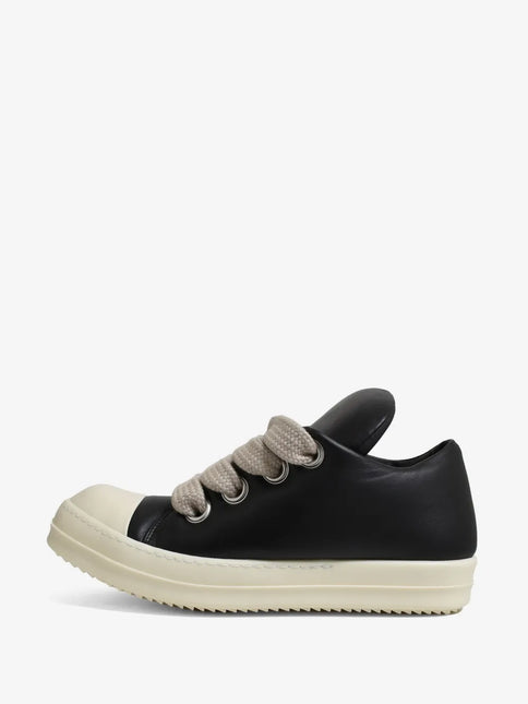 Men's Rick Owens Hollywood Jumbo Laced Low Black Milk Shoes