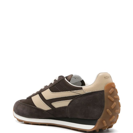 Men's Tom Ford Mick Panelled Cedar Brown Sneakers