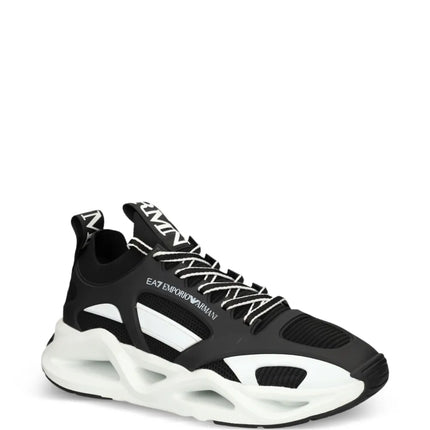 Men's Ea7 Emporio Armani Sneakers With Mesh Panels Black Sneakers