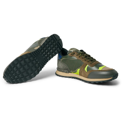 Men's Valentino Camo Rock Runners Green Sneakers