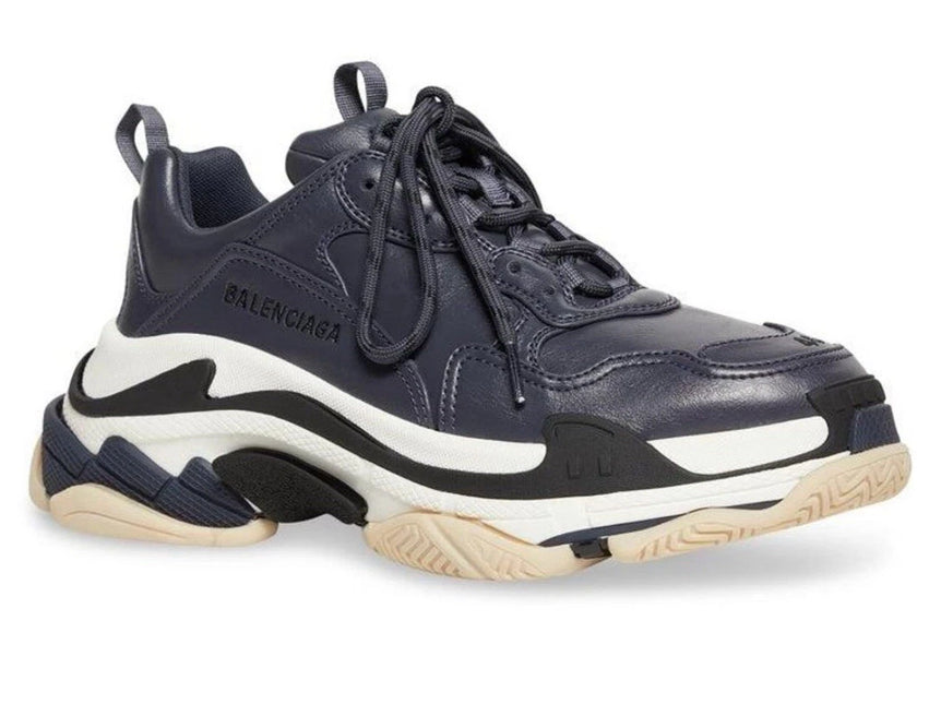Men's Balenciaga Triple S Trainer Black Leather Sneakers