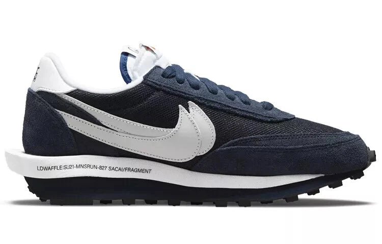 Men's Fragment × sacai × Nike LD Waffle Blackended Blue Shoes