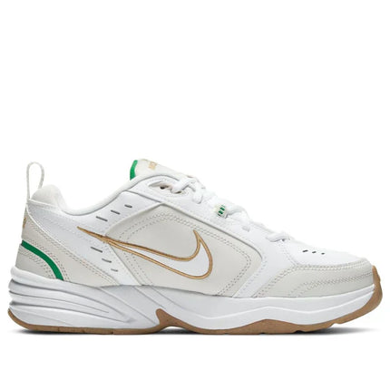 Men's Air Monarch 4 White Lucky Green Gold Shoes