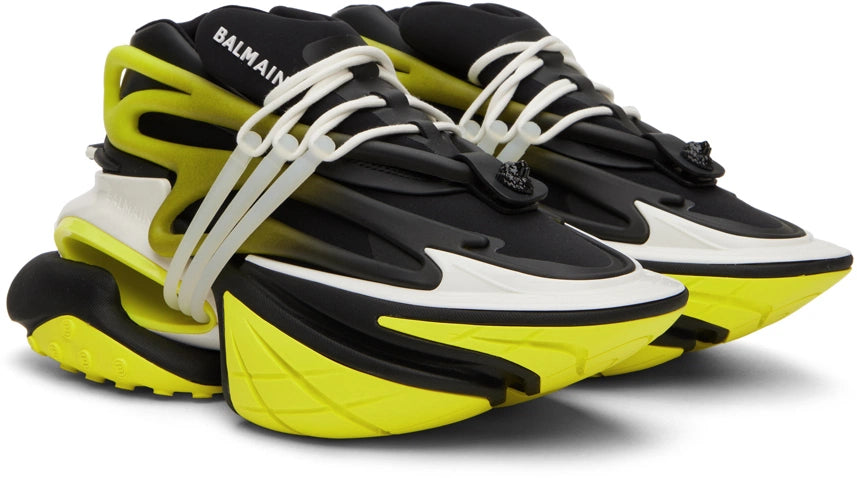 Men's Balmain Unicorn Low-Top Black Green Sneakers
