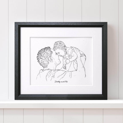 Daddy Line Portrait - Custom Portrait Art