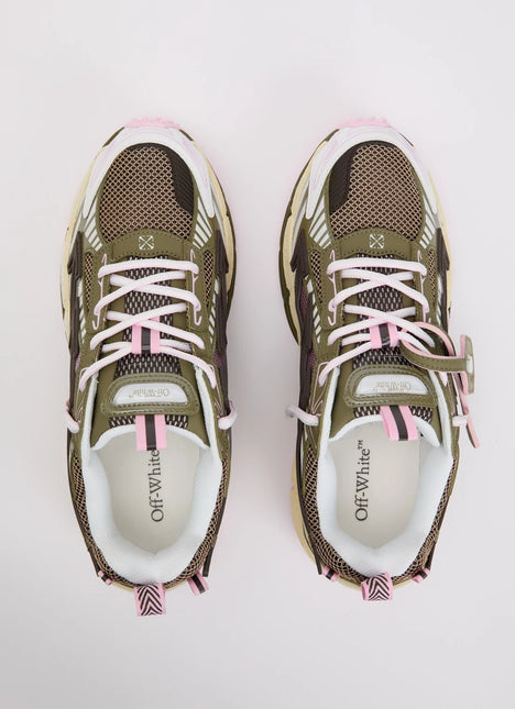 Men's Off-White Be Right Back Sneaker Met Mesh Details In Pink Green