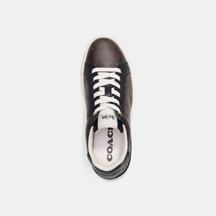Men's Coach Clip Low-Top Skateboard Mahogany Black Sneakers