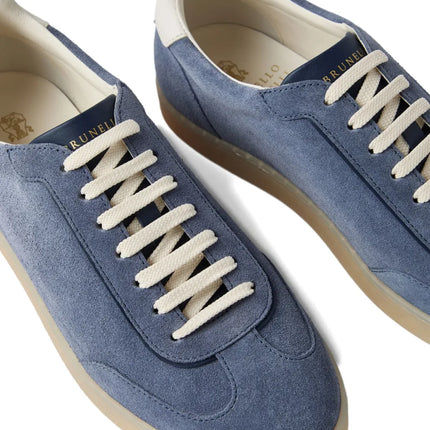 Men’s Brunello Cucinelli Suede Ice Blue Sneakers