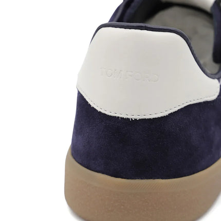 Men's Tom Ford Suede Sneakers With Panels Dark Blue