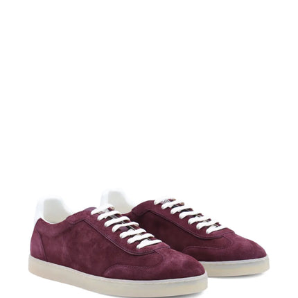 Men’s Brunello Cucinelli Suede Bordeaux Sneakers