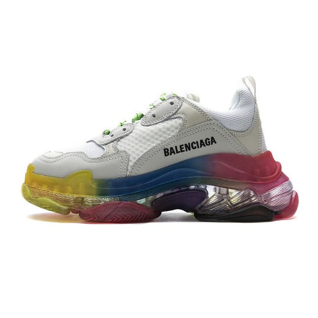 Men's Balenciaga Triple S Clear Sole Rainbow Sneakers