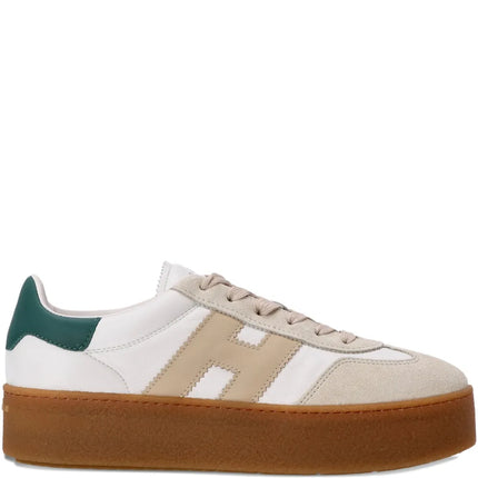 Men's Hogan Cool Suede Platform Natural White Sneakers