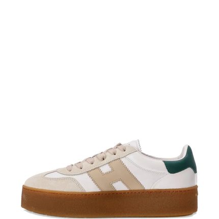 Men's Hogan Cool Suede Platform Natural White Sneakers