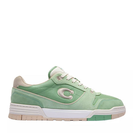 Men's COACH SoHo Leather Lace-Up Casual Green Sneakers