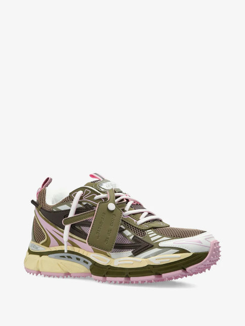 Men's Off-White Black 'Be Right Back' Mesh Sneakers In Green