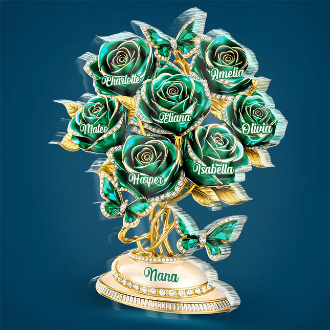 3D Crystal Effect Roses Mom’s Everlasting Love - Personalized Custom Shaped Acrylic Plaque