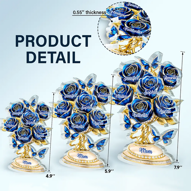 3D Crystal Effect Roses Mom’s Everlasting Love - Personalized Custom Shaped Acrylic Plaque