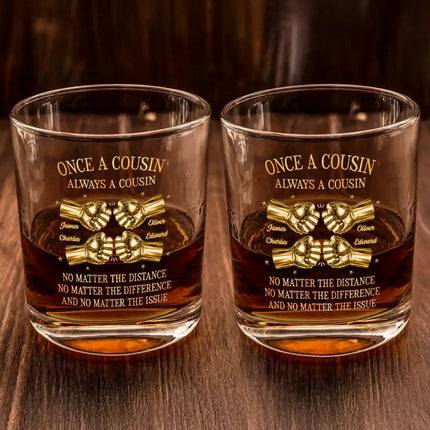 3D Metal Effect Once A Brother Always A Brother - Personalized Whiskey Glass