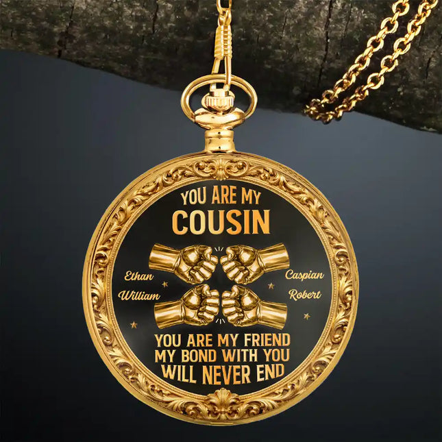 3D Metal Effect You Are My Brother My Friend - Personalized Pocket Watch