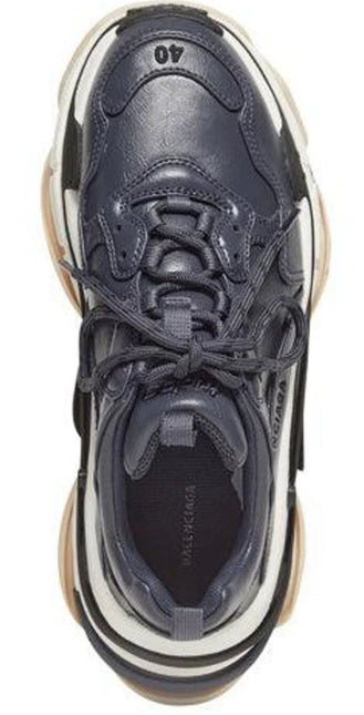 Men's Balenciaga Triple S Trainer Black Leather Sneakers