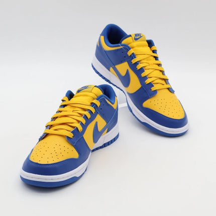 Men's Nike Dunk Low Blue Jay and University Gold UCLA Navy Blue  Shoes
