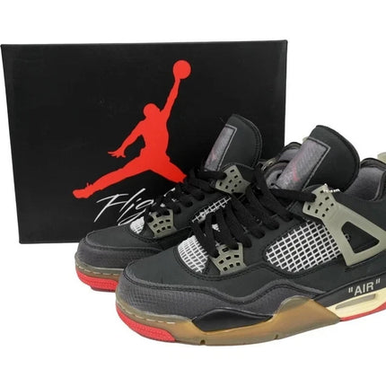 Men's OFF-WHITE x Air Jordan 4 Bred Shoes