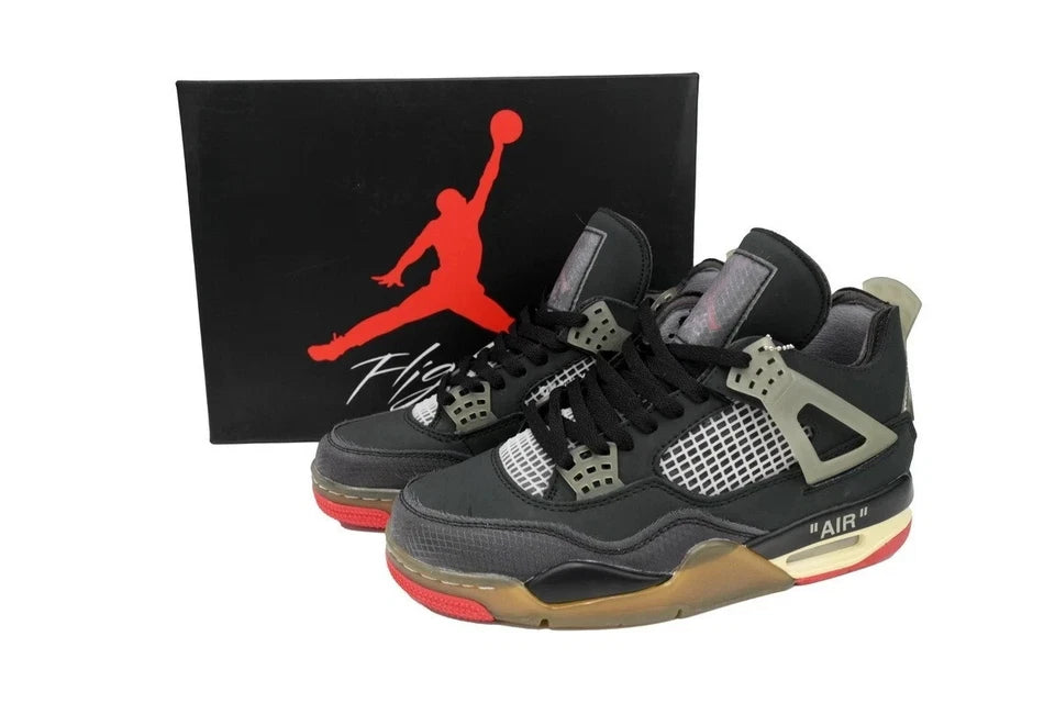 Men's OFF-WHITE x Air Jordan 4 Bred Shoes